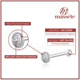 thumbnail image 3 of 14k White Gold Nose Ring with Simulated Diamond Bezel Set Micro Stud Piercing Body, 3 of 6