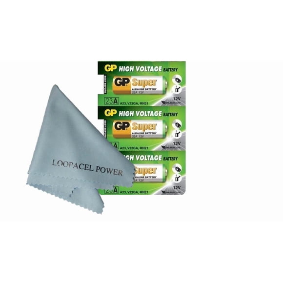 My Battery Supplier Replacement for 3 Pack of GP23AE GP 23A MN21 A23 V23GA VR22 12 Volt Batteries with Cloth