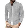 thumbnail image 1 of aohooy Track Jacket for Men Athletic Workout Lightweight Windproof Jacket Casual Spring Fall Windbreaker Bomber Zip Up Golf Coat Gray,XL, 1 of 9