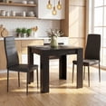 thumbnail image 2 of HOMCOM Dining Table Set for 2, Square Kitchen Table and PU Chairs, Black, 2 of 10