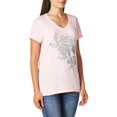 thumbnail image 3 of Hanes T-Shirt à Manches Courtes Col en V pour Femmes, P, Floral Semplice/Paleo Rose, 3 of 5