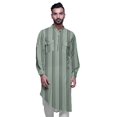 thumbnail image 2 of Atasi Kurta Décontractée Imprimée à Col Mandarin Chemise Ethnique Longue Kurta Asymétrique, 2 of 6