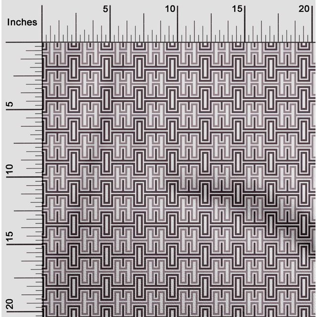 oneOone Cotton Poplin Fabric Greek Key Geometric Print Fabric By The Yard 56 Inches Wide