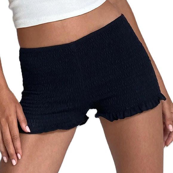 Shorts Garçon à Carreaux Vichy pour Femmes, Bloomers Smockés à Carreaux, Mignons à Volants, Micro Shorts Aguichant, Bas, Pettipants Y2k