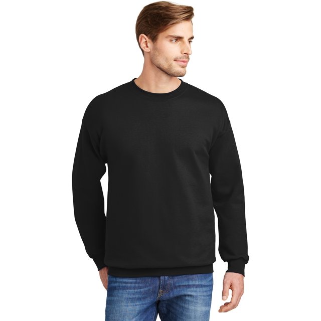 Hanes Ultimate Cotton Adult Crewneck Sweatshirt, M, Black