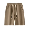 thumbnail image 1 of Sentmoon Mens Swim Trunks Elastic Waist Loose 2025 Summer Workout Shorts Drawstring Solid Color Breathable Pajama Shorts with Pockets Athleisure for Sports Running Khaki XL, 1 of 2