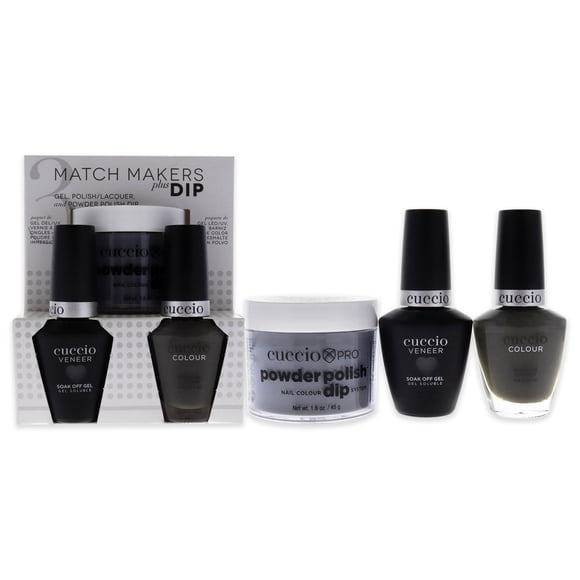 Match Makers Plus Dip - Fur-Well 2020 par Cuccio Colour pour Femmes - 3 Pcs Système de Trempage Pro Powder Polish 1.6oz, Gel Veneer Soak Off 0.44oz, Vernis à Ongles Colour 0.43oz
