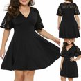 thumbnail image 2 of Ketyyh-chn99 Robes de Printemps pour Femmes Grande Taille Robe Élégante pour Femme Robe de Fête Robe de Plage Robe Décontractée d'Automne Ample Mini Robe Noir,4TG, 2 of 5