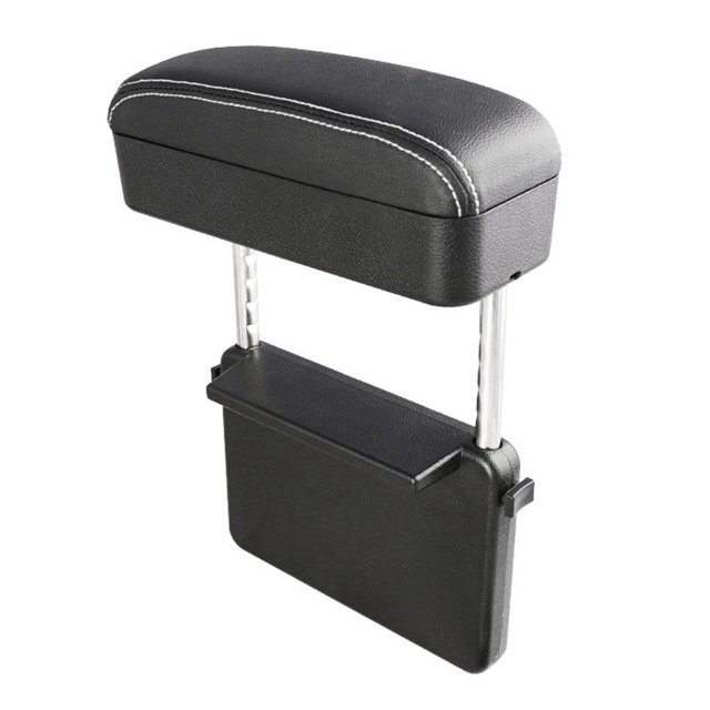 Yeacher Support d'Accoudoir de Voiture Hauteur Réglable Appui-Coude Coussin Repose-Bras Boîte de Repose-Pieds Console Centrale