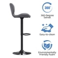 thumbnail image 4 of Walsunny Adjustable Bar Stools Set of 2 Leather Upholstered Swivel Counter Stools Counter Height Bar Stools with Large Base, Room Bar, Grey, 4 of 5