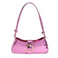 thumbnail image 1 of Women Shoulder Bag Faux Leather Buckle Zipper Closure Smooth Glossy Surface Adjustable Large Capacity Korean Style Lady Handbag, 1 of 11