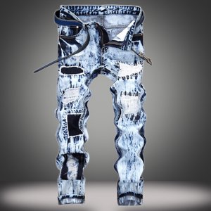 EGNMCR Pantalon léger pour homme, Pantalons de fret Hommes, Panalons de lin Hommes Jeans pour homme Nouvelle mode Avoir des poches Bouton Zipper Personnalité Denim Tendance Jeans Jeans pour homme