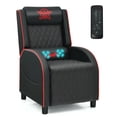 thumbnail image 1 of Gymax Fauteuil Inclinable de Jeu avec Massage en Cuir Fauteuil Simple Siège de Cinéma Maison Rouge, 1 of 10