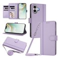 thumbnail image 1 of iPhone 17 Leather Wallet Case, Book Style Cover with Tab Closure, Light Purple, 1 of 6