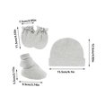 thumbnail image 3 of Clearance! Baberdicy Newborn Hat Gloves Foot Set Three Piece Multi Color Set Army Green, 3 of 4