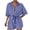 bleu, variante sur Combinaisons Grande Taille pour Femmes Été Décontractées à Rayures Combinaisons à Boutons Col en V Manches Courtes Combinaison Courte avec Ceinture Combinaisons d'Été pour Femmes 2025 m