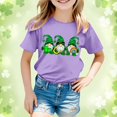 thumbnail image 2 of PMVFHDE Hauts d'Été pour Filles T-Shirts pour Fille Hauts Mignons Hauts Courts pour Fille Hauts de Sortie pour Fille T-Shirt à Manches Courtes pour Filles T-Shirt d'Été à Col Rond Coupe Décontractée T-Shirts Basiques Violet, 10-11 Ans, 2 of 4