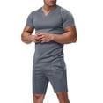 thumbnail image 1 of NTACZA Athletic Mens Shorts Set 2 Piece Short Sleeve Tracksuits Mens Muscle Crew Neck Sweatsuits XL, 1 of 7