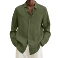 thumbnail image 4 of MesaSe Chemise en Lin de Coton Uni, Col Rabattu à Manches Longues, 4 of 6
