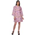 thumbnail image 2 of Moomaya Short Robe For Women Plus Size Printed Cotton Robe Lightweight Nightwear, 2 of 5