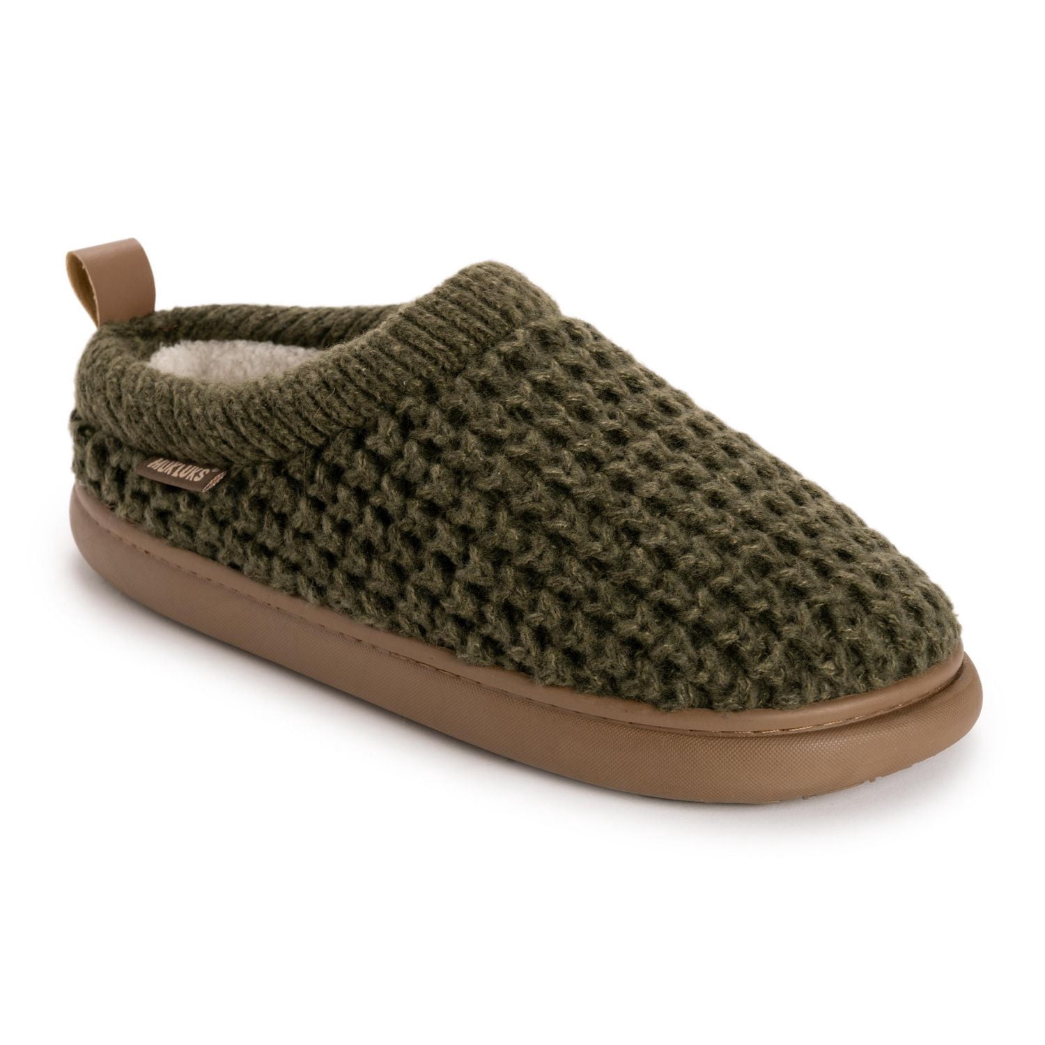MUK LUKS Men's Clog Slippers Taupe, Sizes 7-12