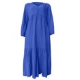 thumbnail image 4 of FcBaudy Robe à Manches Longues à Col en V, Robes d'Été pour Femmes, Robes pour Femmes Mode Robes pour Femmes Décontractées à Manches Longues Couleur Robe Longue à Col en V Robe Femme, 4 of 4