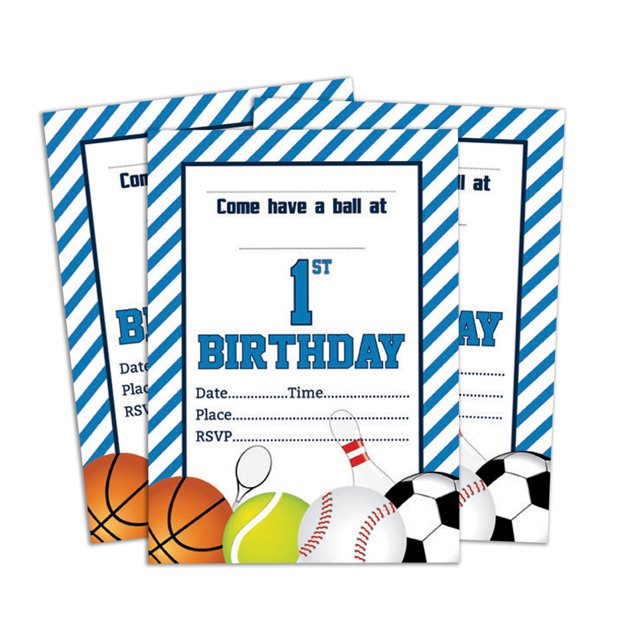 Darling Souvenir White Birthday Invitation Card 28 Pcs Fill or Write In Blank Invites Printable Party Supplies 5 x 7 Inches