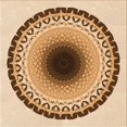 thumbnail image 1 of Ahgly Tapis d'Intérieur Lavable en Machine Carré Transitionnel Marron Or, 4 Pieds Carré, 1 of 7