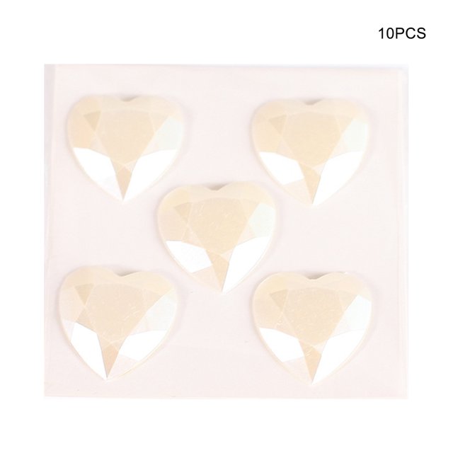 Heart Rhinestone Stickers Acrylic Crystal Gems Multipurpose Decorative Handheld Clothes Scrapbooking DIY Crafts Necklace White Pearl
