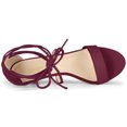 thumbnail image 4 of BLISSFUL STEP Women's Open Toe Kitten Heel Lace Up Sandals, 4 of 6