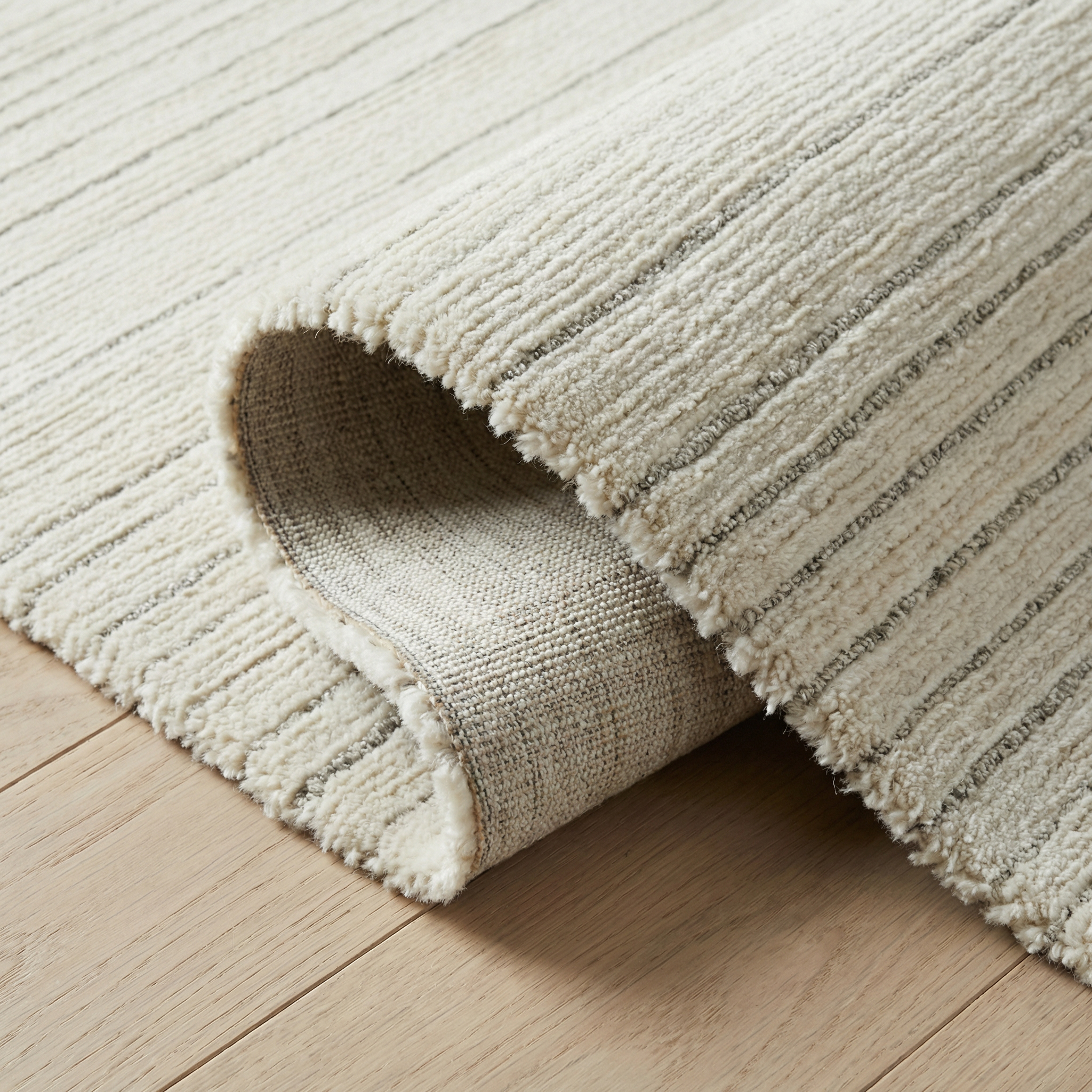 Tapis d'interieur abstrait Rug Branch Casa, beige creme, moderne - Salon, chambre, salle a manger et cuisine