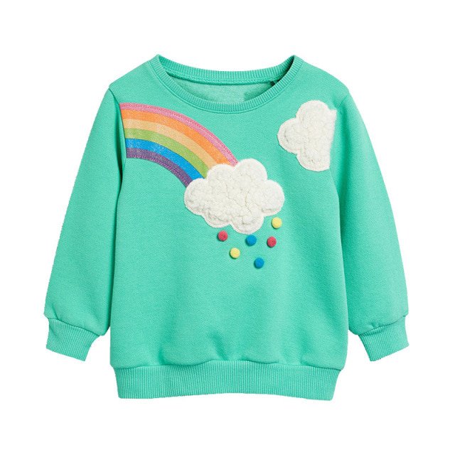 AAMILIFE Girls Sweatshirts Cartoon Print Casual Loose Pullover Tops