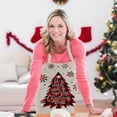 thumbnail image 3 of Oleegame 1PC Pretty Apron Christmas Kitchen Cooking Aprons Plaid Aprons Adjustable Buffalo Plaid Baking Apron, 3 of 7
