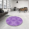 thumbnail image 4 of Ahgly Company Machine Washable Indoor Round Transitional Blue Violet Purple Area Rugs, 6' Round, 4 of 7