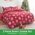 thumbnail image 2 of Gogreen Queen Duvet Cover Floral, Soft & Breathable Microfiber 3 Pieces Queen Bedding Sets, Pattern Queen Comfy Duvet Cover, with Zipper Closure (Christmas Snowflake, Queen), 2 of 8