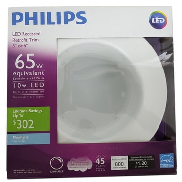 Philips 65 Watt Equivalent 5-6 in. 5000K LED Dimmable Downlight, Daylight
