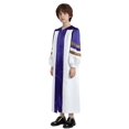 thumbnail image 2 of Moggemol Robe de Collation des Grades pour Garçons Robe de Danse à Manches Longues à Blocs de Couleur pour Église Choral Violet 14, 2 of 6