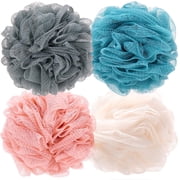 Bath Sponge Loofah Sponge Bath Puffs Shower Pouf Soft Assorted Color Big Pack(Pack of 4)