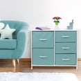 thumbnail image 4 of Commode à 5 Tiroirs - Fini Dessus en Bois - Art Déco, Aqua, 4 of 5