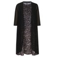 thumbnail image 4 of Pisexur Robes pour Femmes Ensemble Deux Pièces Robe Décontractée Robe Élégante en Chiffon 1 Pce Dress+1 Pce Cardigan Floral Ajusté Ample, 4 of 6