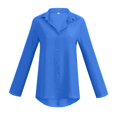 thumbnail image 2 of Women‘s Business Loose Fit Plus Size Button Down Blouses Long Sleeve Tops Green XXL, 2 of 6