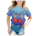 thumbnail image 1 of WEAIXIMIUNG T-Shirts Blancs pour Enfants Filles T-Shirt à Manches Courtes d'Été Col Rond T-Shirt Coupe Décontractée T-Shirts Basiques, 1 of 4