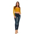 thumbnail image 4 of Cover Girl Jeans juniors plus size Perfect Mid Rise Comfy Skinny Jeans khaki black or blue, 4 of 6