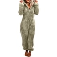 thumbnail image 2 of LSLJS Combinaison Pyjama à Capuche à Manches Longues pour Femmes, Décontractée, Chaude pour l'Hiver, Tenue de Nuit, 2 of 6