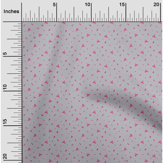 oneOone Cotton Poplin Fabric Blue & Peach Flower Floral Decor Fabric Printed BTY 42 Inch Wide