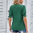 thumbnail image 5 of Birdeem Womens Summer Summer Solid Color V-Neck Pleated Loose Short Sleeve Top, 5 of 5