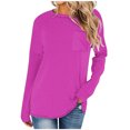 thumbnail image 1 of Timegard Womens Tops Crewneck Long Sleeve Drop Shoulder Basic Tee Fall Casual Loose Tops with Pocket, 1 of 5