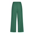 thumbnail image 5 of Women Comfortable High Waisted Wide Leg Pants Drawstring Elastic Trousers Comfy Straight Leg Long Pants With Pockets, 5 of 5
