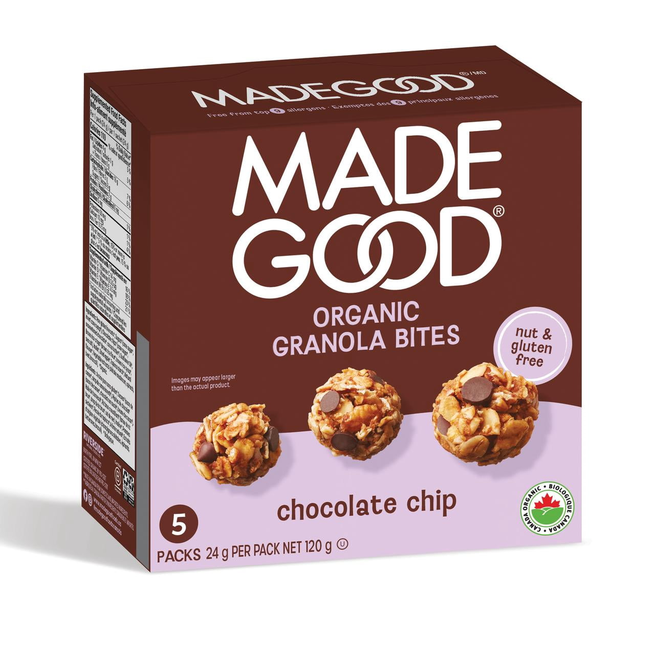 MadeGood Bouchées Granola Pépites de Chocolat 5 Sachets