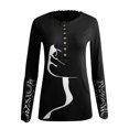 thumbnail image 4 of Womens Ribbed Knit Print Long Sleeves Tunic Lace Tops Button Shirts Casual Slim Fit Blouses Tunic Tops, 4 of 7